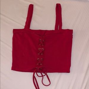 Red crop top